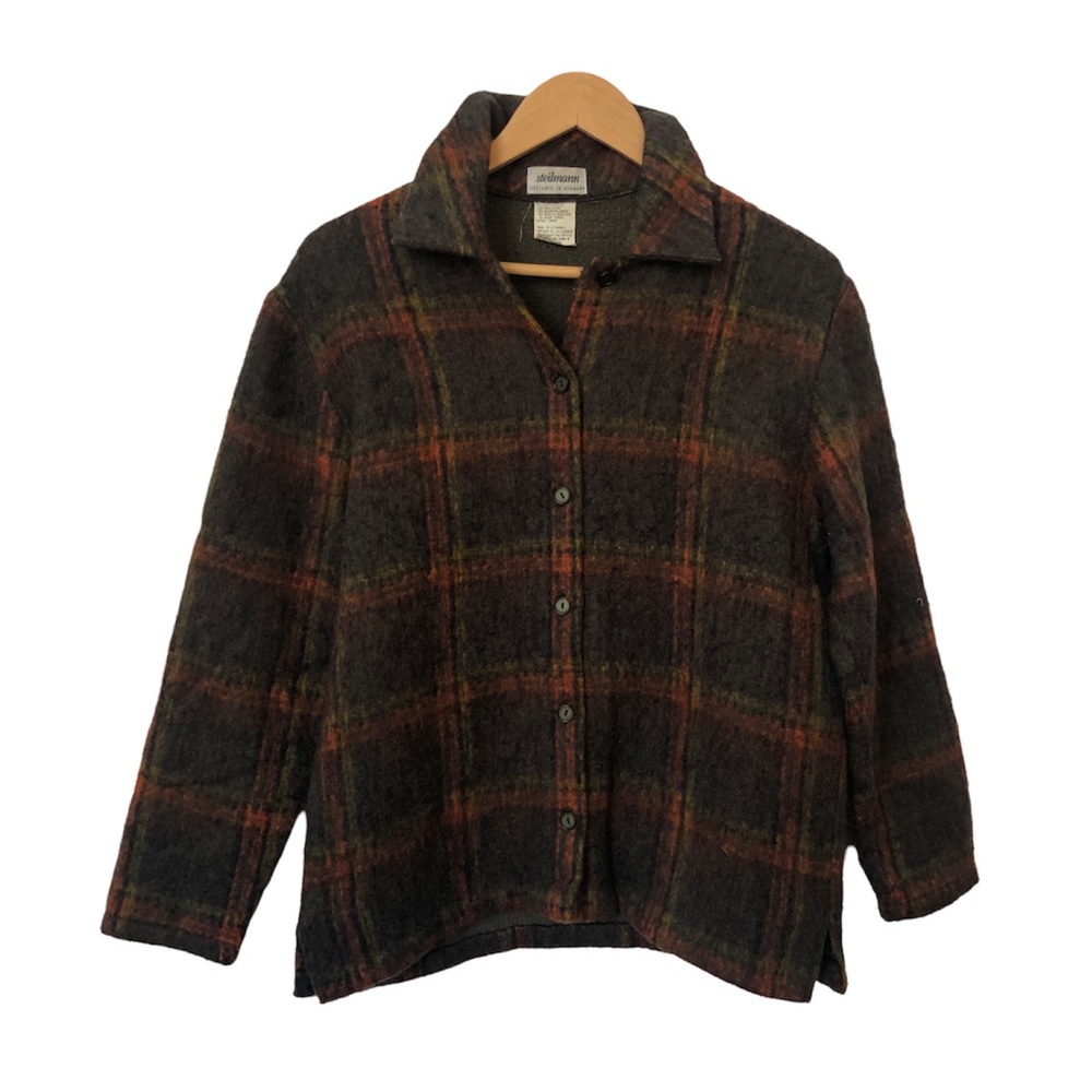 Vintage Plaid Jacket - Black and Brown
